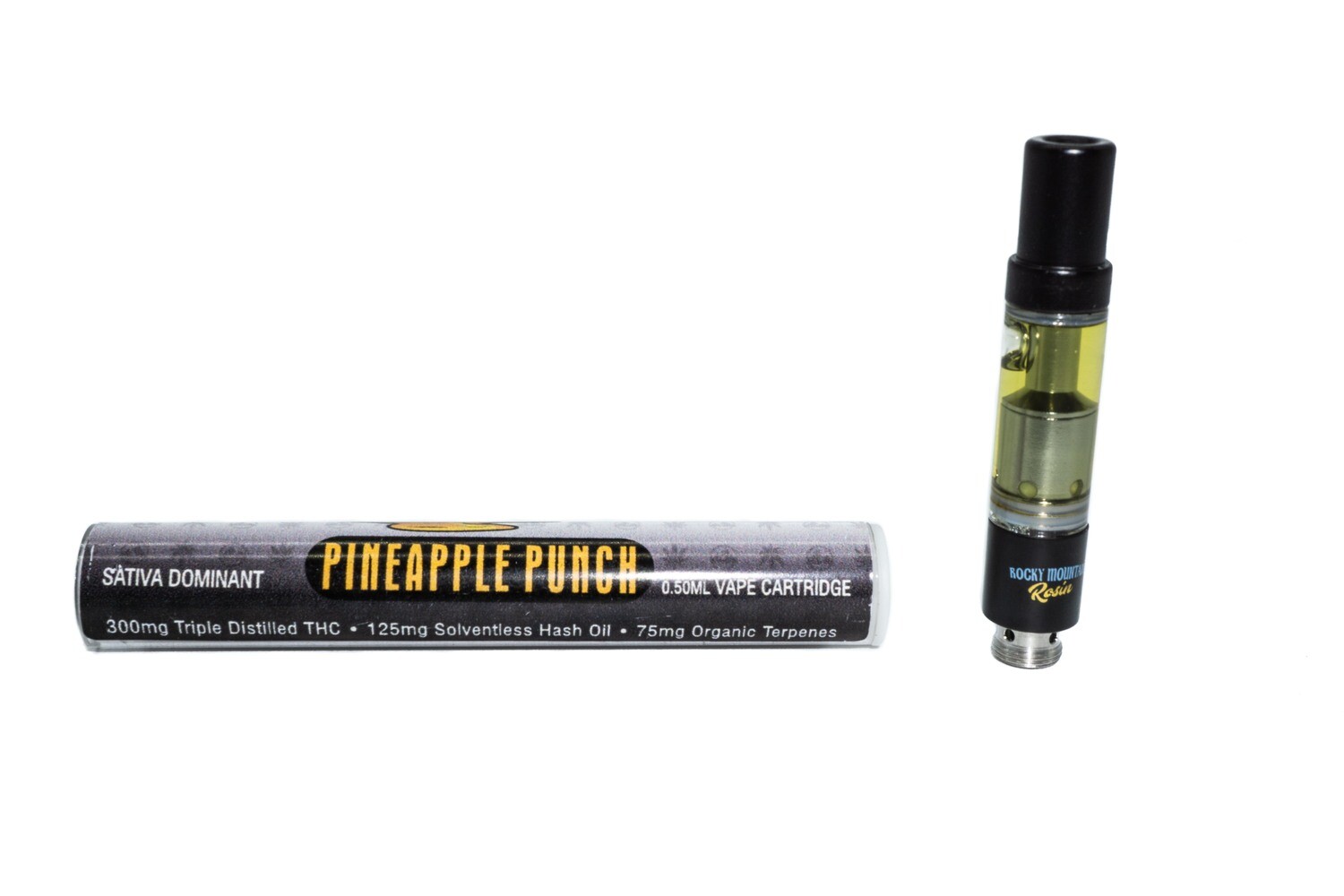 (Full Spectrum) Rosin Sauce Replacement Cartridge (0.5ml) by Rocky Mountain, Type: Pineapple Punch (Sativa)