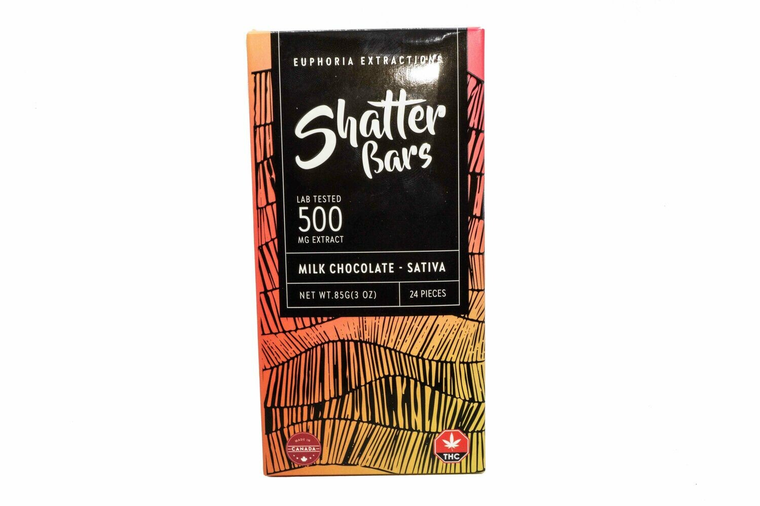 Milk Chocolate Sativa Shatter Bar By Euphoria Extractions (500mg) (Current Strain: Durban Poison)
