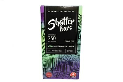 Vegan Dark Chocolate Indica Shatter Bar By Euphoria Extractions (Sugar Free) (250mg) (Current Strain: Nuken)