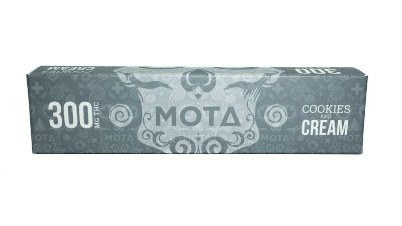 (300mg THC) (Indica) Cookies & Cream Chocolate Bar By Mota
