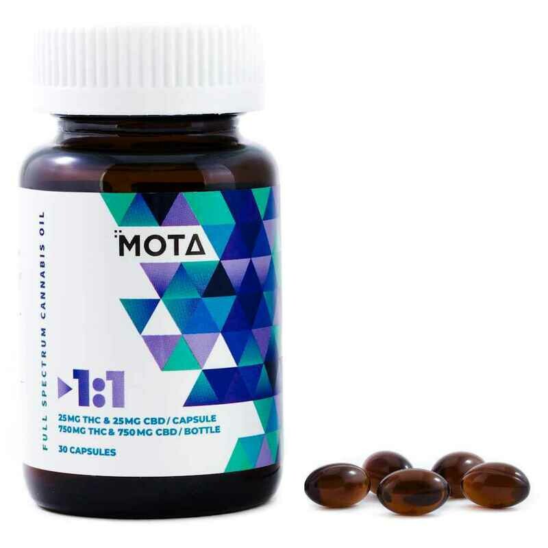 (25mg THC & 25mg CBD) Capsules By Mota