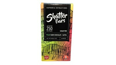 Vegan Dark Chocolate Sativa Shatter Bar By Euphoria Extractions (Sugar Free) (250mg) (Current Strain: Maui Wowie)