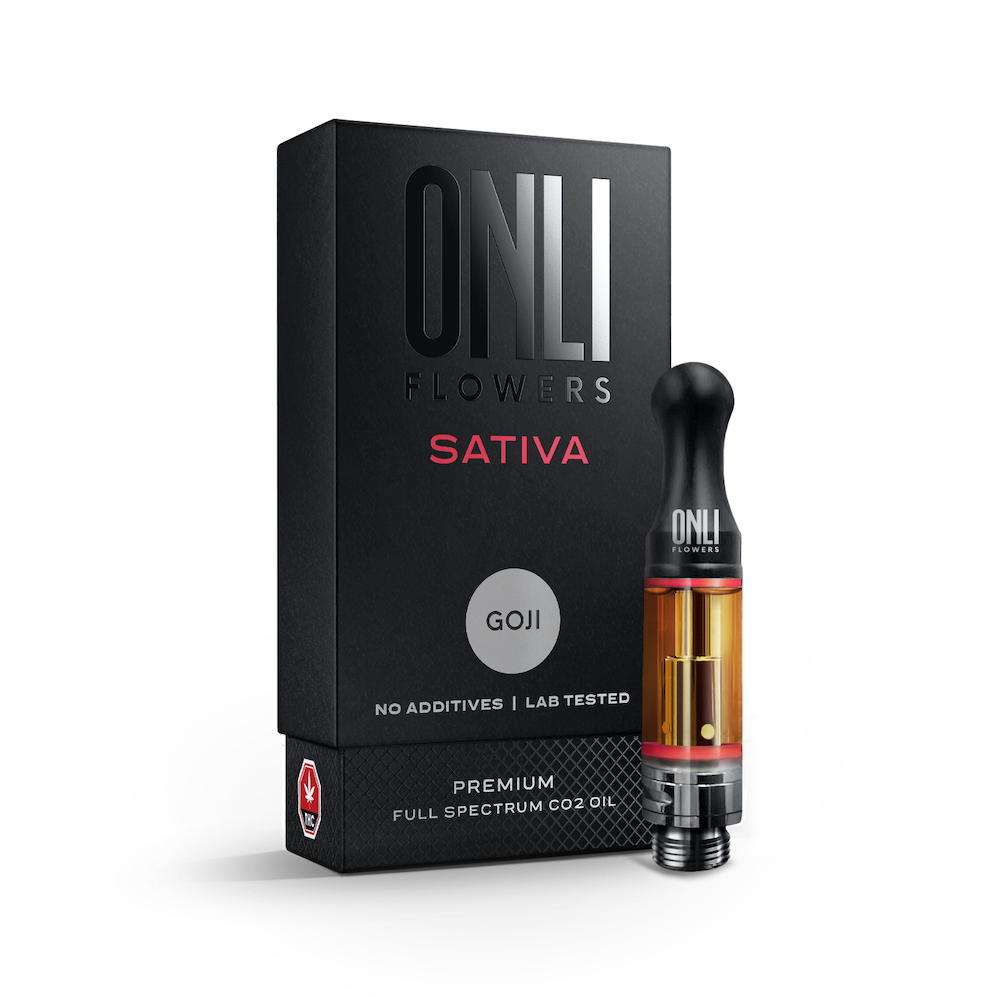 Full Spectrum CO2 Extracted Vape Tops By ONLI Flowers (discontinued), Strain: Goji OG (Sativa)