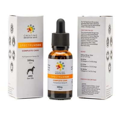 Spectrum 500 Full Spectrum Pet Oil By Creating Brighter Days (Dogs  >35Lbs)