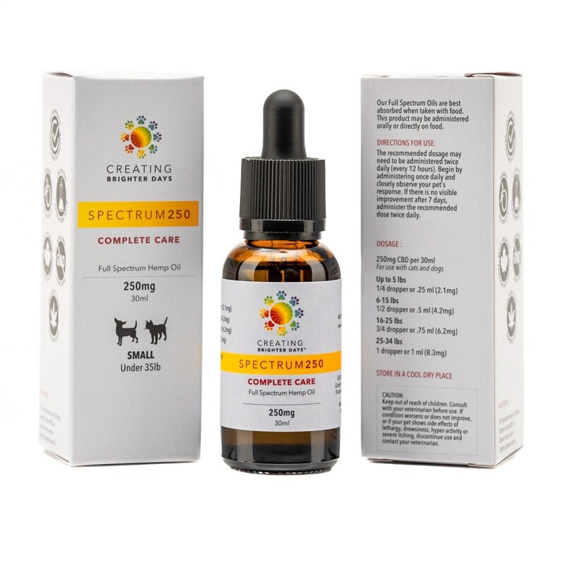 Spectrum 250 Full Spectrum Pet Oil By Creating Brighter Days (Small Dogs & Cats <35Lbs)
