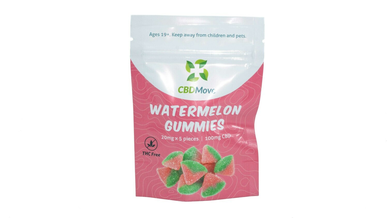 (100mg/300mg CBD) Watermelon Gummies By CBD Move (100mg/300mg CBD) Watermelon Gummies By CBD Move, Size: 100mg