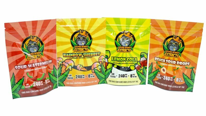 240mg THC Gummies By Golden Monkey Extracts