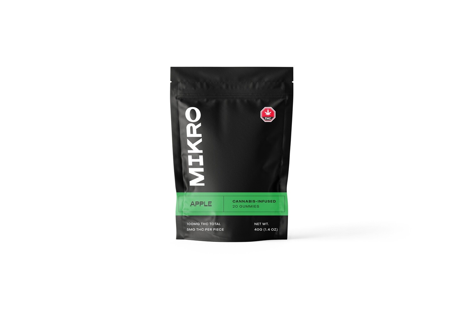 100mg C02 Full Spectrum THC (5mg per piece) Apple Gummies By Mikro