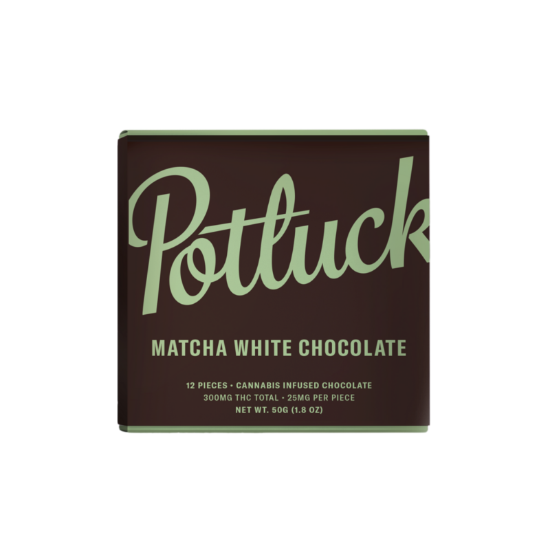 300mg THC (25mg Per Piece) Matcha White Chocolate By Potluck