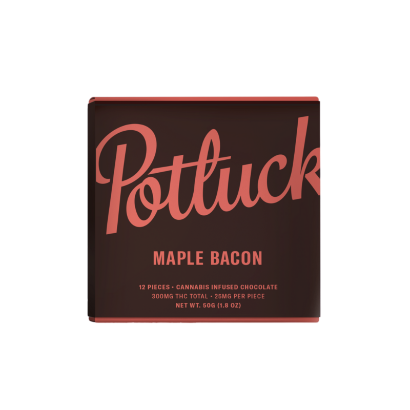 300mg THC (25mg Per Piece) Maple Bacon Chocolate By Potluck
