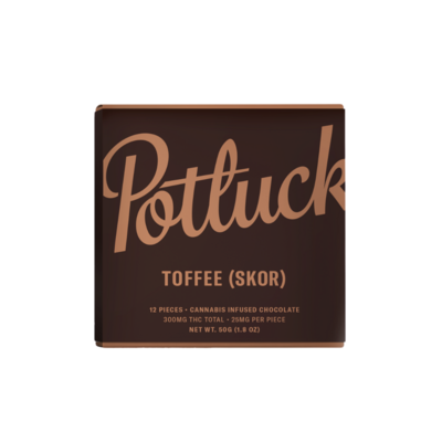 300mg THC (25mg Per Piece) Toffee (Skor) Chocolate By Potluck