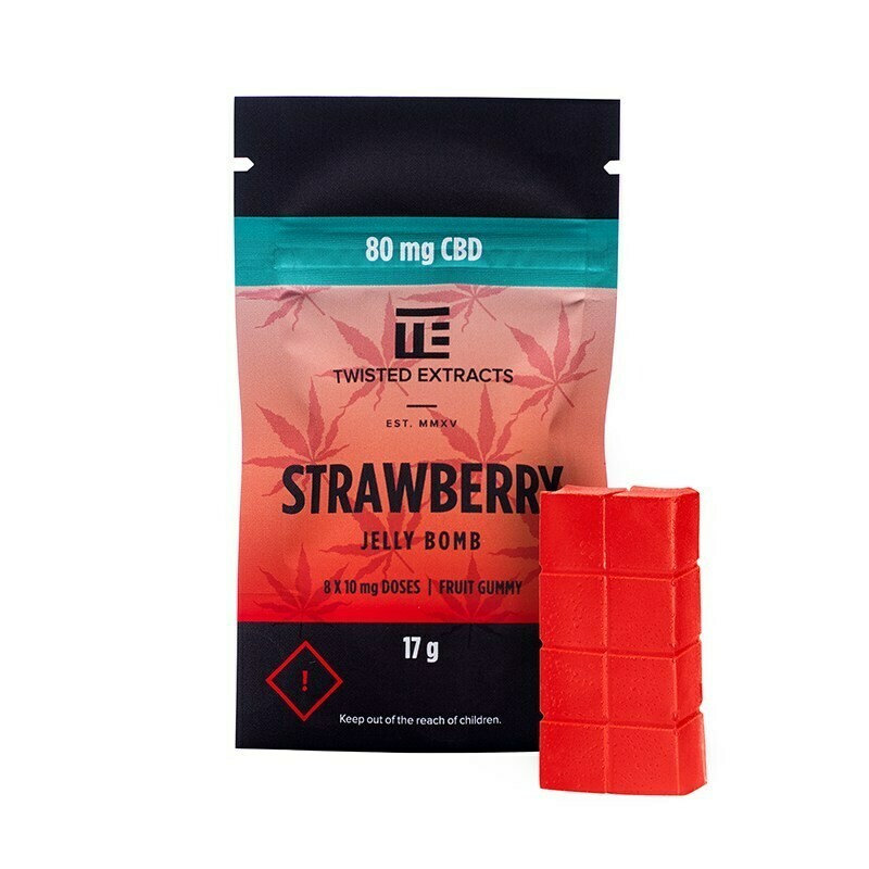80mg CBD Strawberry Jelly Bomb by Twisted Extracts