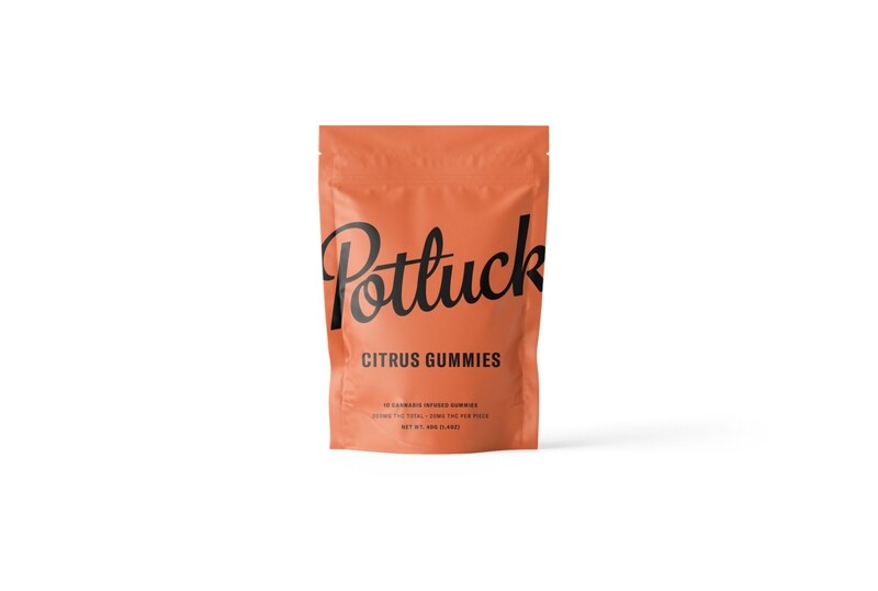 (200mg THC) C02 Full Spectrum Citrus Gummies By Potluck