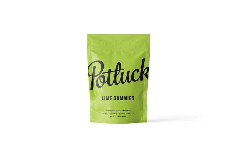 (200mg CBD) C02 Full Spectrum Lime Gummies By Potluck