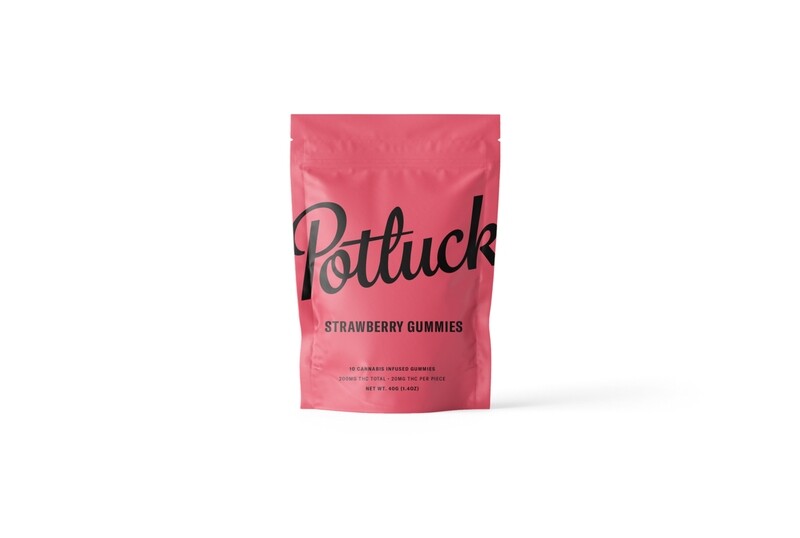 (200mg THC) C02 Full Spectrum Strawberry Gummies By Potluck