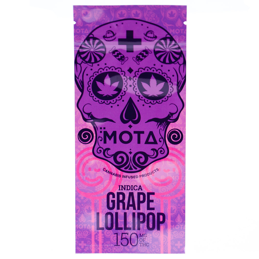 (150mg THC) Lollipops By Mota (Cane Sugar), Flavour: Grape (Indica)