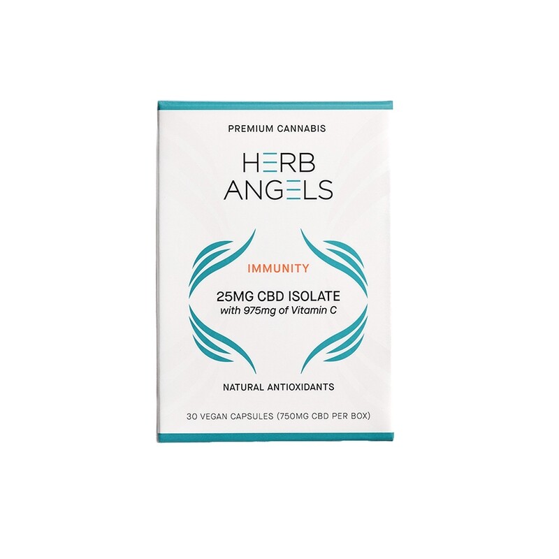 CBD (25mg) + 975mg Vitamin C Capsules By Herb Angels