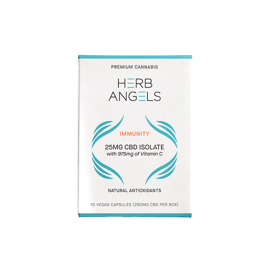 CBD (25mg) + 975mg Vitamin C Capsules By Herb Angels, Size: 10 Capsules