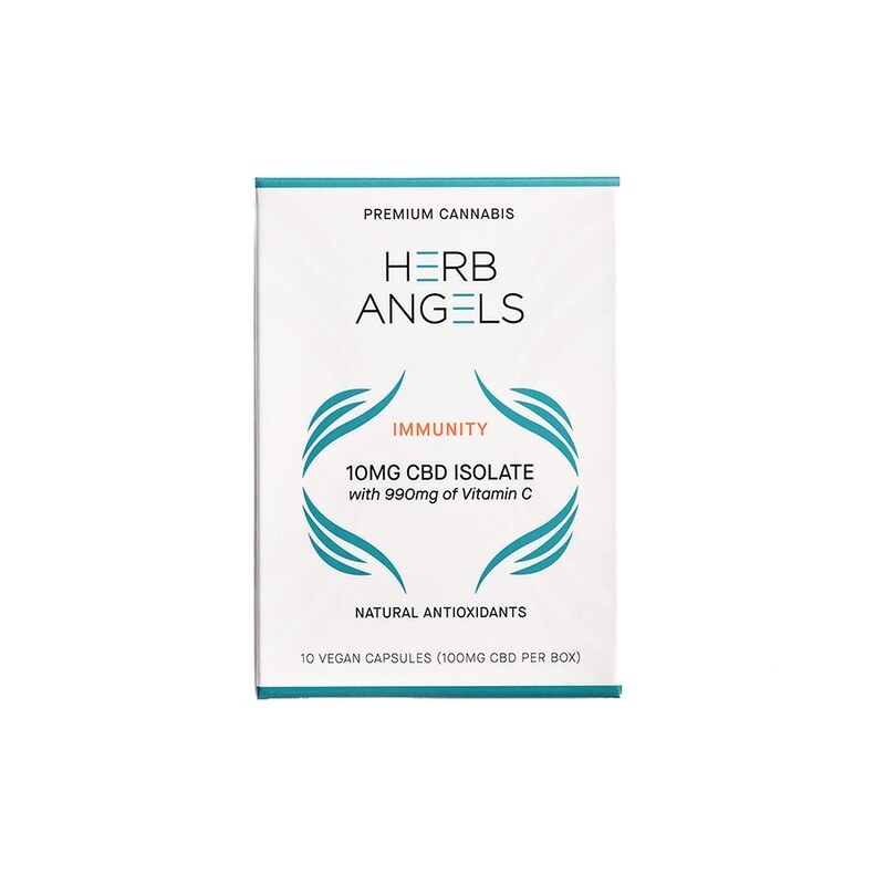 CBD (10mg) + 990mg Vitamin C Capsules By Herb Angels