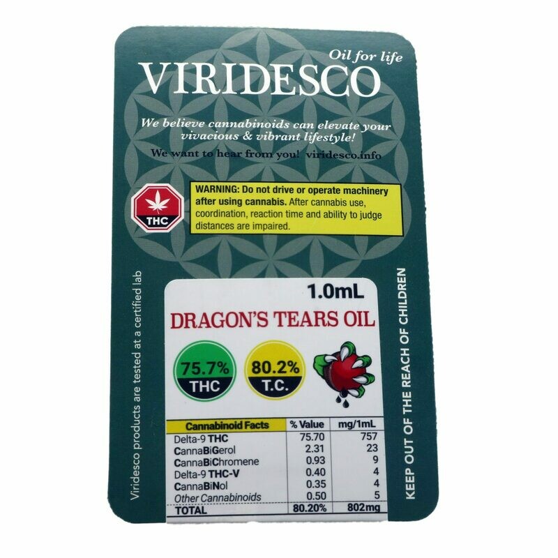 (0.5ml/1.0ml) High Test DTO Honey Oil Vape Top By Viridesco