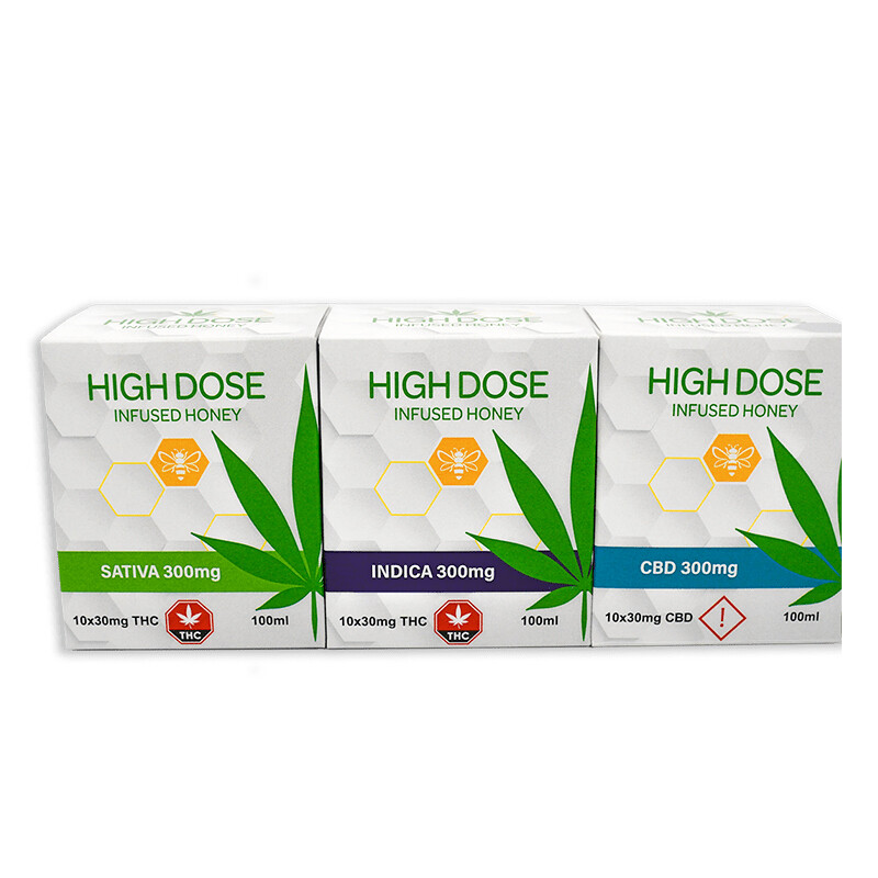 (10 x 30mg Satchets) Cannabis Infused Honey By High Dose