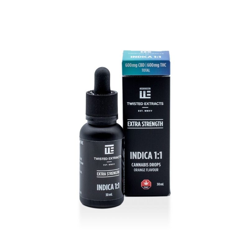 (600 THC + 600 CBD) Indica 1:1 Orange Flavoured Oil Drops By Twisted Extracts