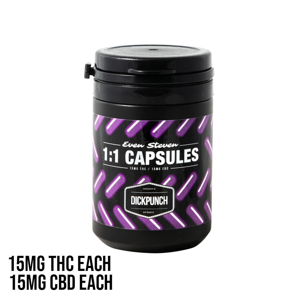 (15mg THC & 15mg CBD) 1:1 Capsules By Dickpunch