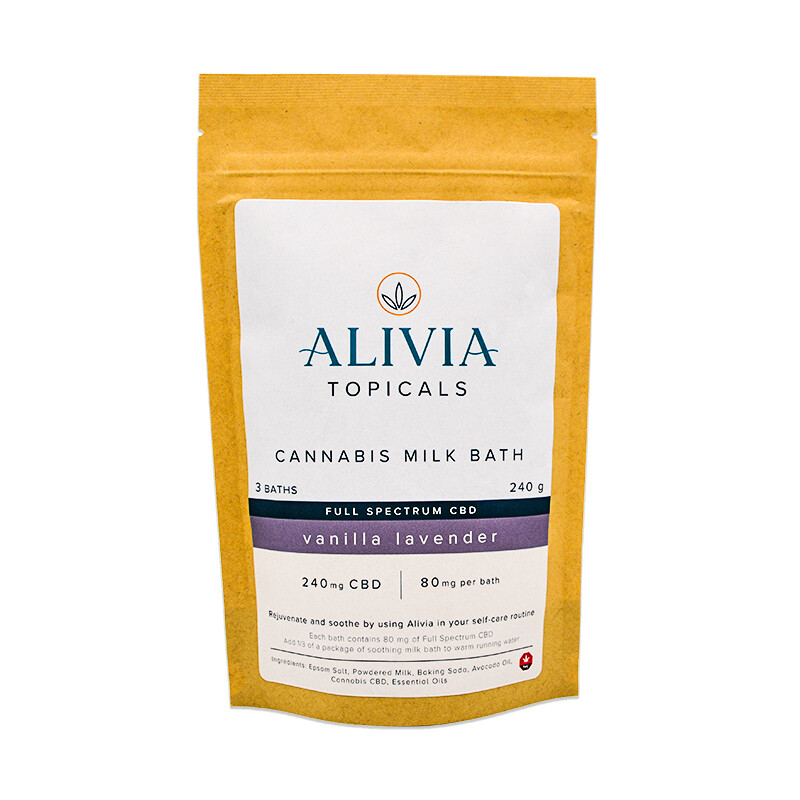 (240mg CBD) Vanilla Lavender Milk Bath By Alivia Topicals