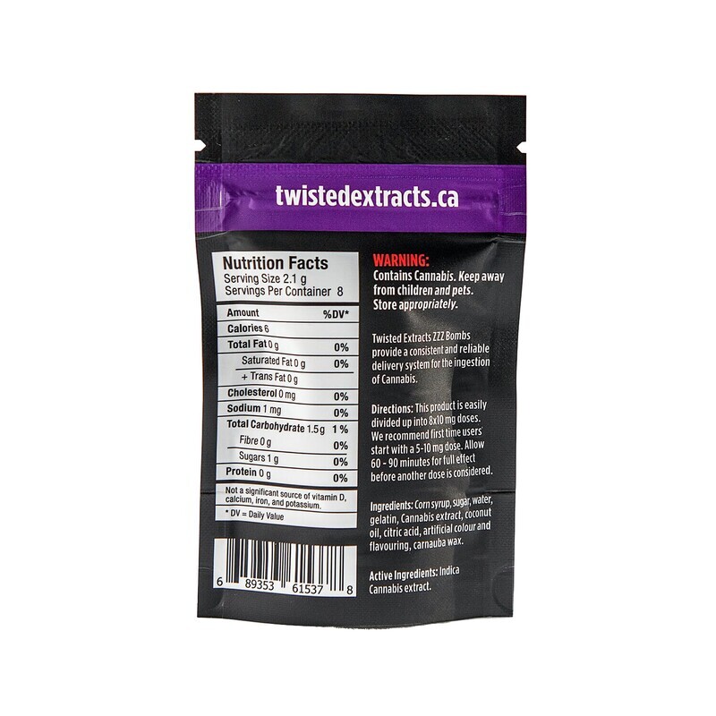 80mg THC Fruit Punch (Indica) ZZZ Bomb by Twisted Extracts