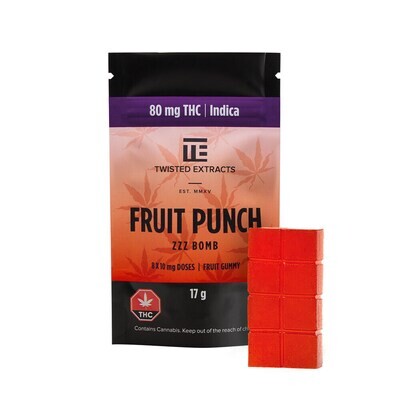 80mg THC Fruit Punch (Indica) ZZZ Bomb by Twisted Extracts