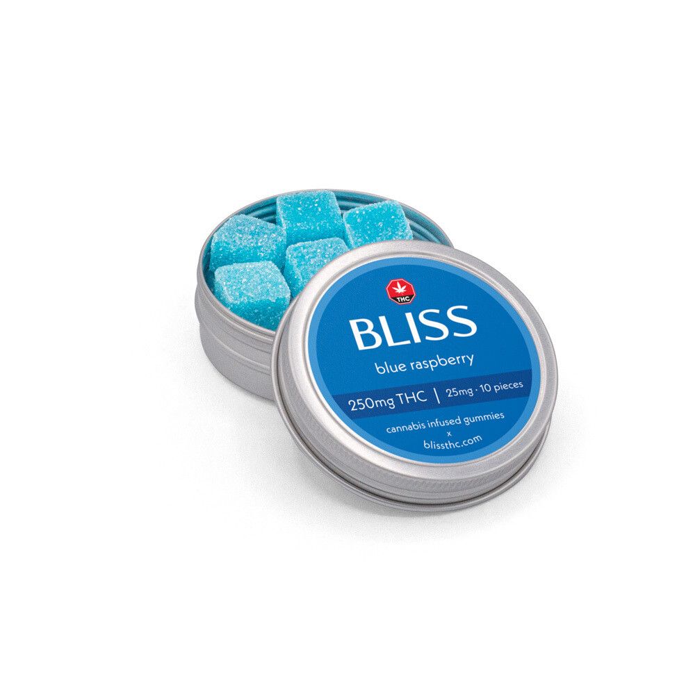 250mg THC Gummies By Bliss Edibles 250mg THC Gummies By Bliss Edibles, Flavour: Blue Raspberry