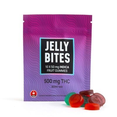 (500mg THC) ​Full Spectrum Indica Jelly Bites By Twisted Extracts