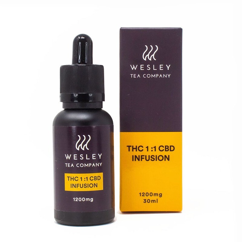 (600mgTHC/600mgCBD) 1:1 CBD:THC Infusion Tincture by Wesley Tea