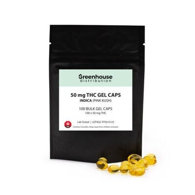 (50mg PINK KUSH) THC Gel Capsules by Greenhouse