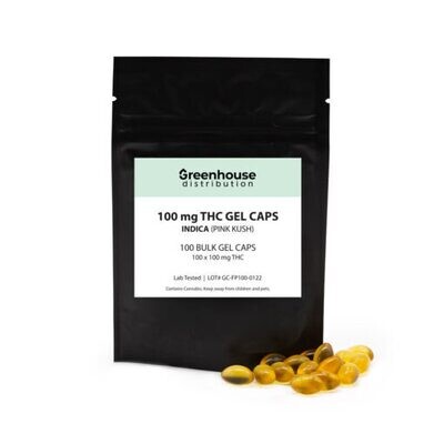 (100mg PINK KUSH) THC Gel Capsules by Greenhouse
