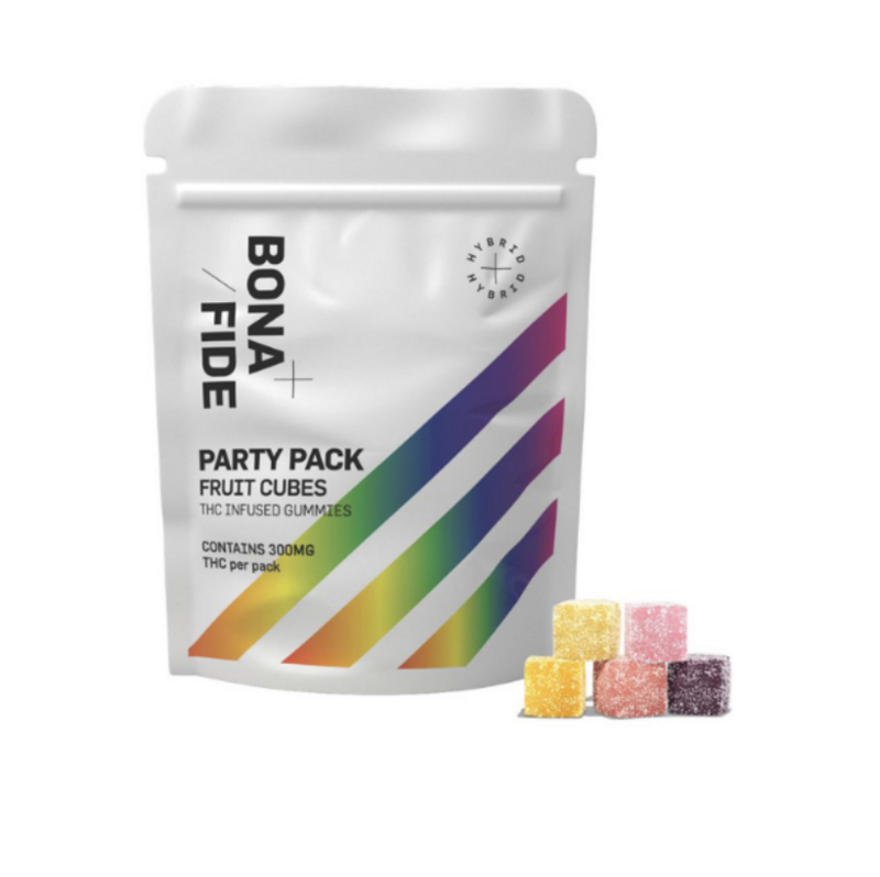 (300mg THC Vegan/Gluten Free) Hybrid Party Pack Fruit Cubes By Bonafide