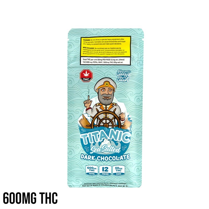 (600mg THC) Sea Salted Dark Chocolate Bar By Stacy's Stash