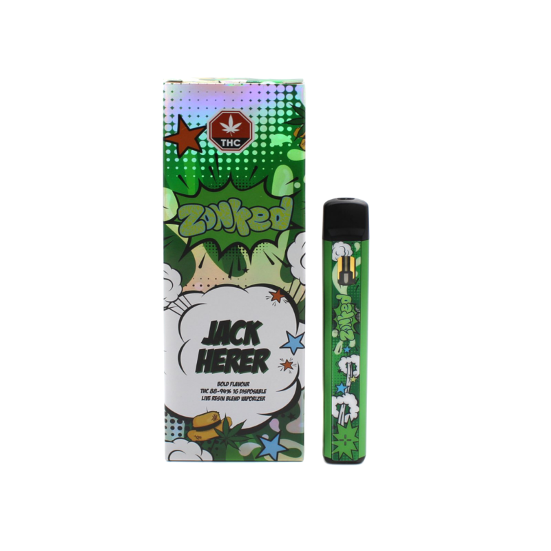 (1g) Jack Herer (Sativa) Live Resin Disposable By Zonked