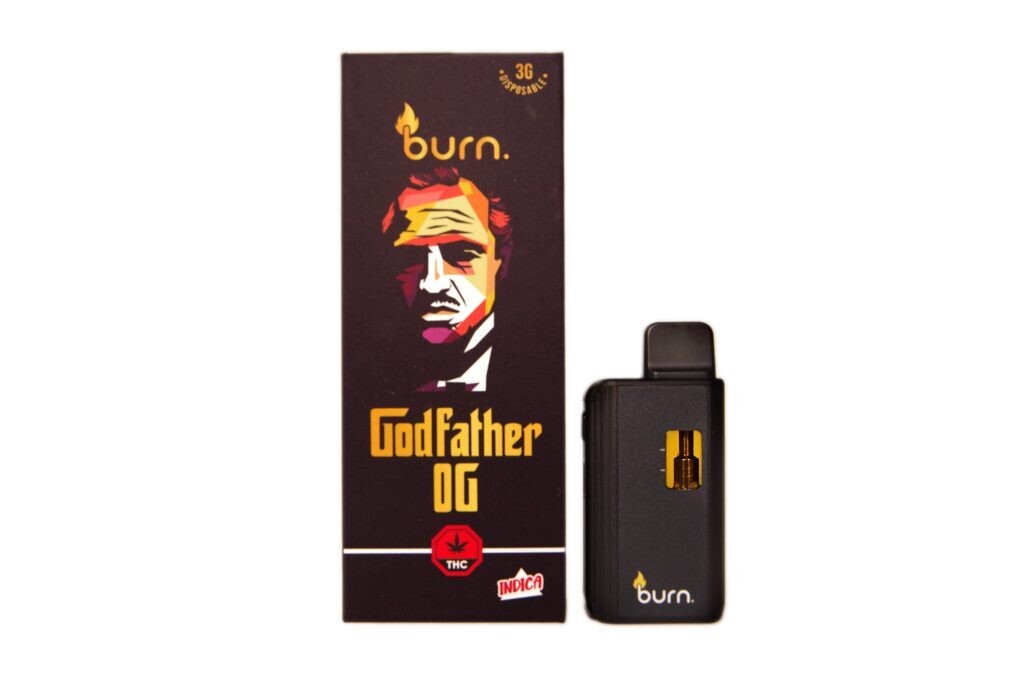 (3g) (Indica) Godfather OG Disposable Vape By Burn