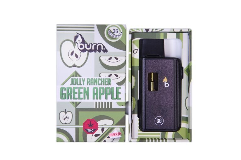 (3g) (Sativa) Jolly Rancher Green Apple Disposable Vape By Burn