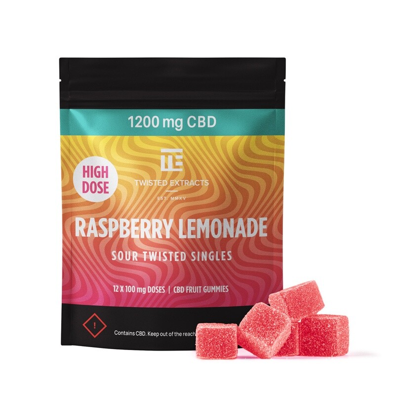 (1200mg CBD) Raspberry Lemonade High Dose Singles By Twisted Extracts