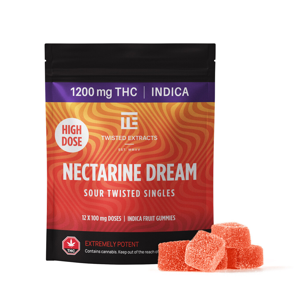 (1200mg Indica) Nectarine Dream High Dose  Singles By Twisted Extracts