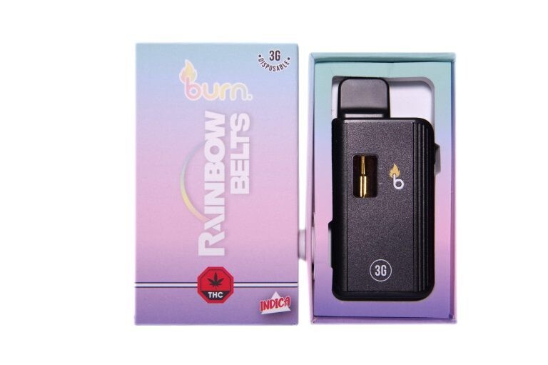 (3g) (Indica) Rainbow Belts Disposable Vape By Burn