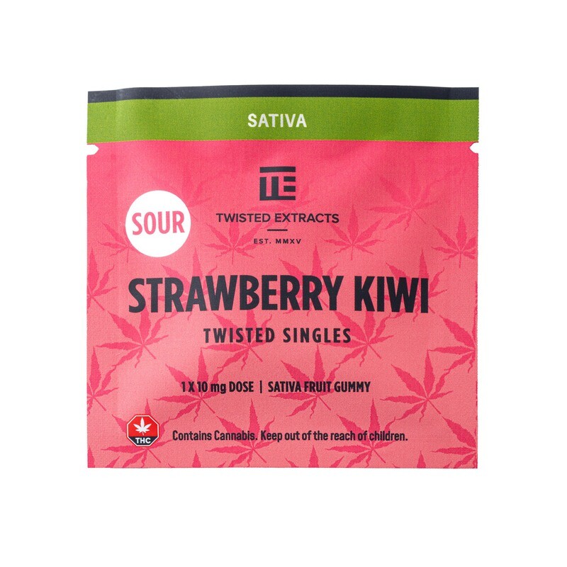 (10mg THC) Sativa Sour Strawberry Kiwi Single