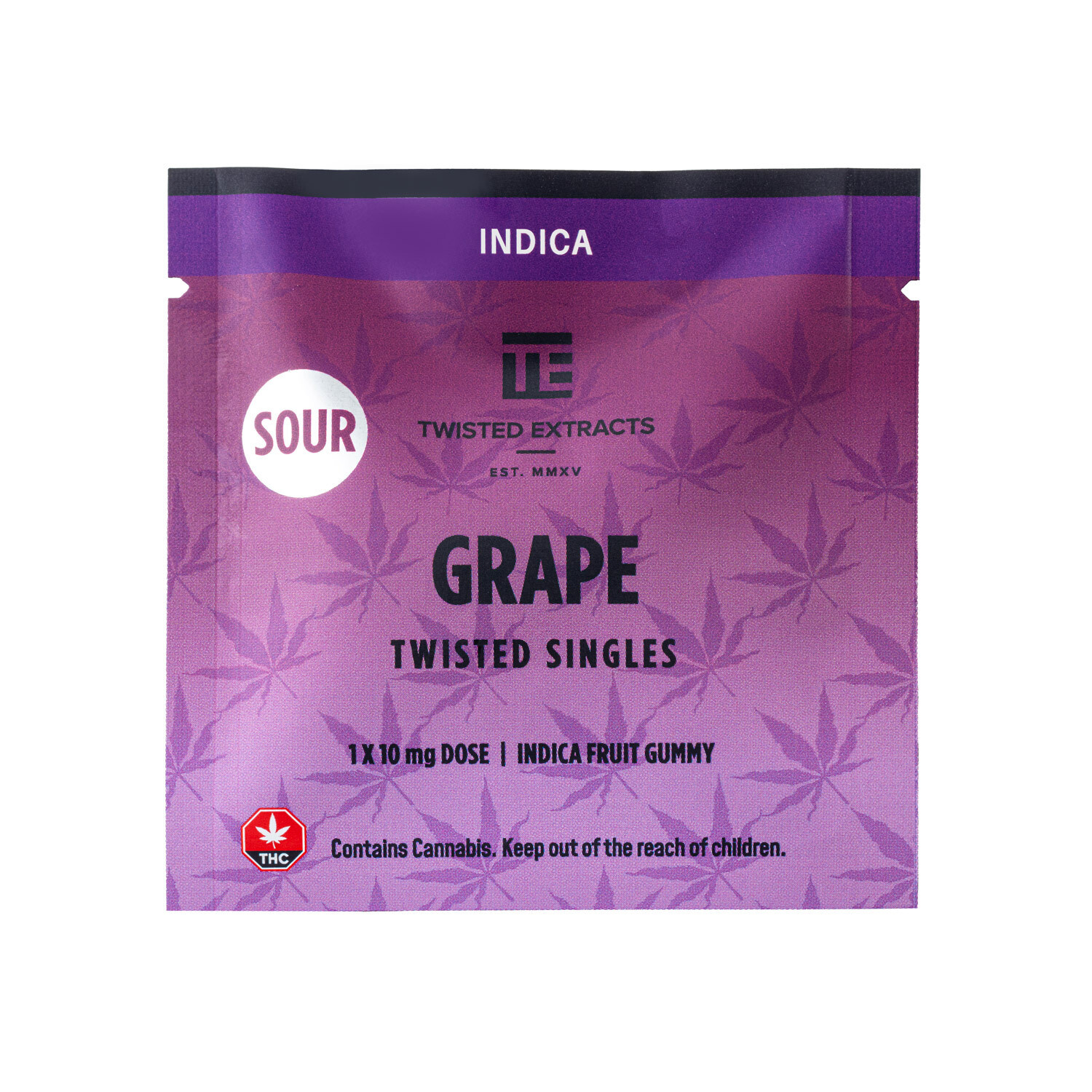 (10mg THC) Indica Sour Grape Single (10mg THC) Indica Sour Grape Single