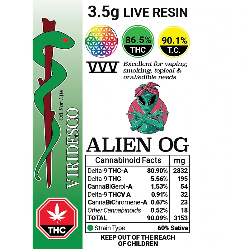 VVV Alien OG Live Resin by Viridesco