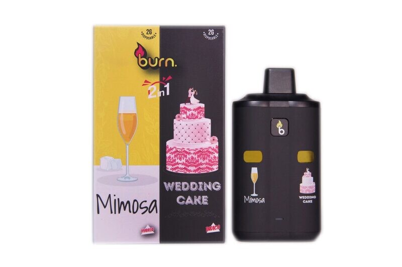 (2 Grams + 2 Grams) Mimosa x Wedding Cake Dual Chamber Vape By Burn