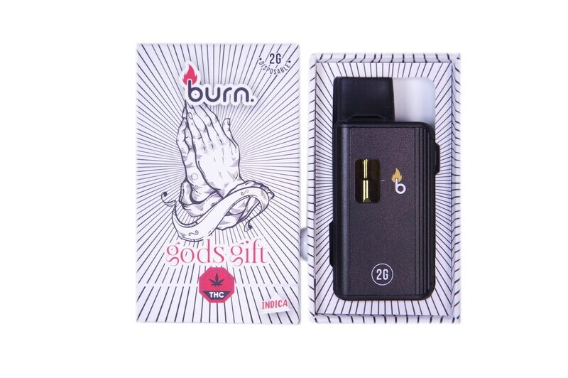 (2g) (Indica) God's Gift Disposable Vape By Burn
