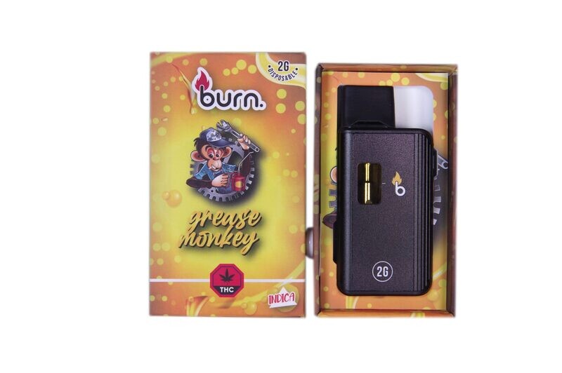(2g) (Indica) Grease Monkey Disposable Vape By Burn