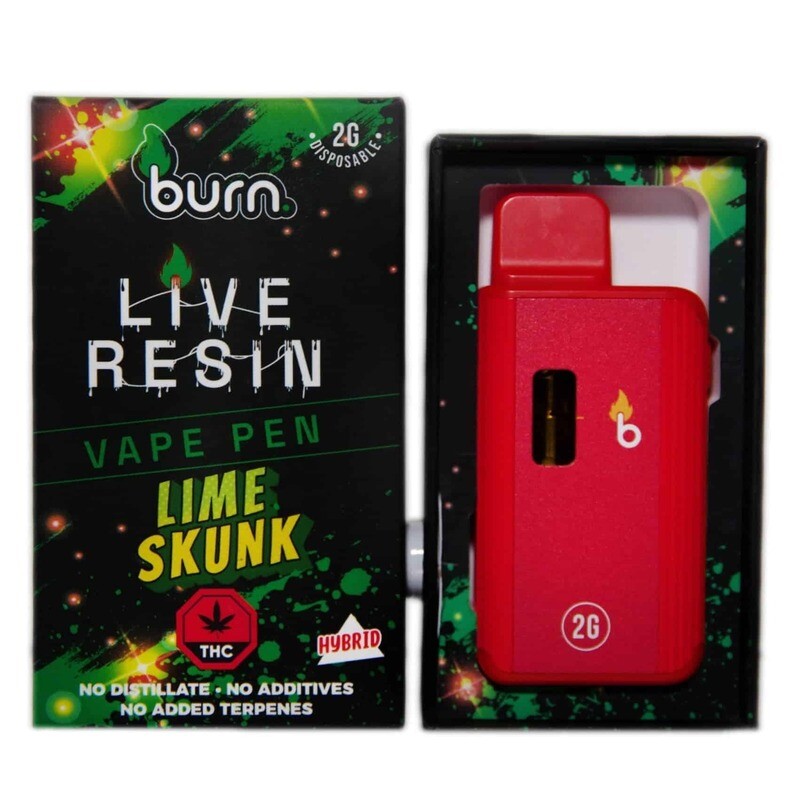 Live Resin 2g (Lime Skunk) Disposable Vape By Burn